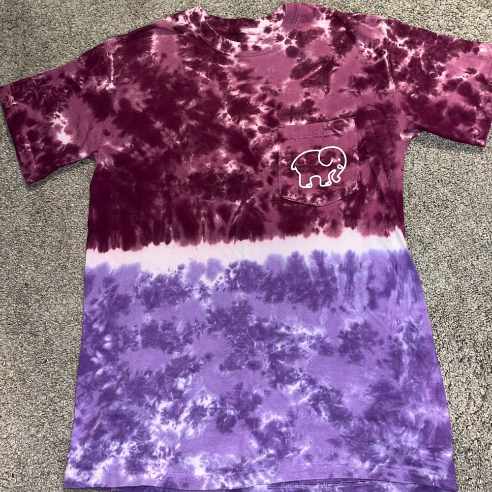 Ivory Ella Split Tie Dye T-Shirt Purple/Pink